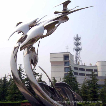 big size abstract high quality polished metal bird stainless steel bird sculpture